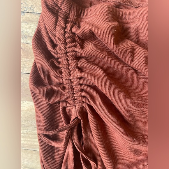 Cider Drawstring Brown Midi Skirt - Picture 8 of 9